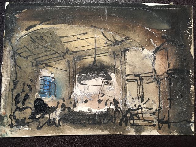 Décor du ballet Boléro. Aquarelle 1928 par Alexandre Benois