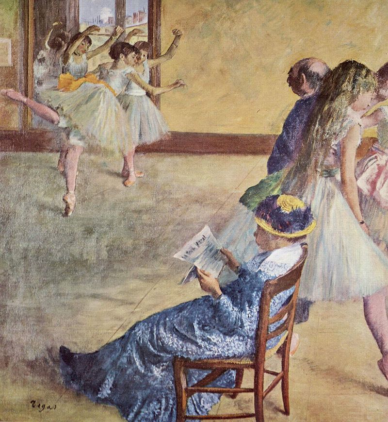 Edgar Degas, Classe de ballet (1878-1880) Philadelphia Museum of Art. Marie van Goethem est représentée de dos à droite de la scène