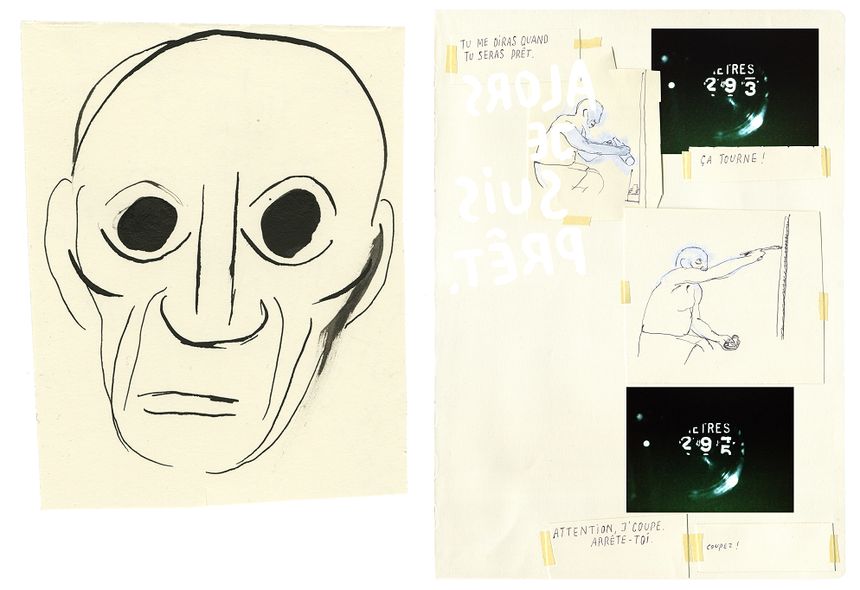 Oeuvres de Philippe Dupuy autour d'Henri-Georges Clouzot et du film Le Mystère Picasso : Portrait de Picasso