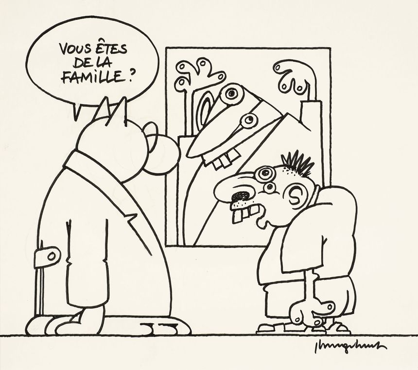 Dessin de Geluck, tiré des Coeurs simples, un recueil de textes choisis par Albert Algoud