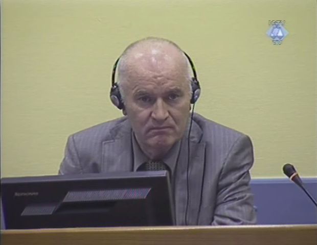 Ratko Mladić, 3 June 2011, surnommé le « Boucher des Balkans », Source, ICTY Courtroom Photographs