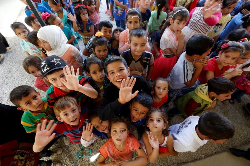 Rentrée des classes au camp de réfugiés syriens d'al Rahma (Liban)