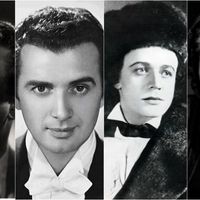 Aimer l'opéra en découvrant les ténors... de gauche à droite : Nicolai Gedda, Franco Corelli, Sergei Lemeshev et Roberto Alagna.