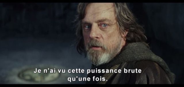Capture d'écran de la bande annonce de Star Wars Les derniers Jedis