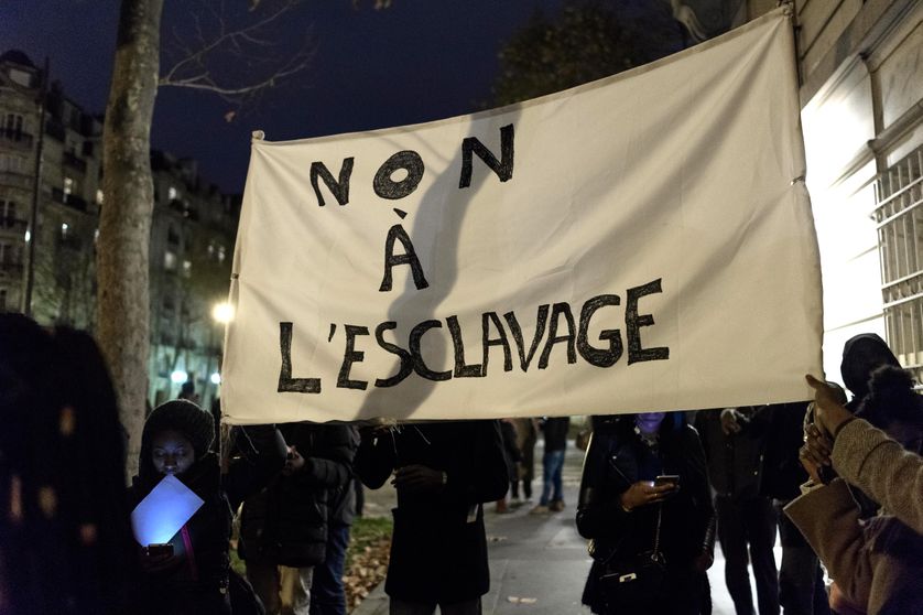 Manifestation citoyenne à Paris contre l'esclavage en Libye, le 24 novembre 2017.