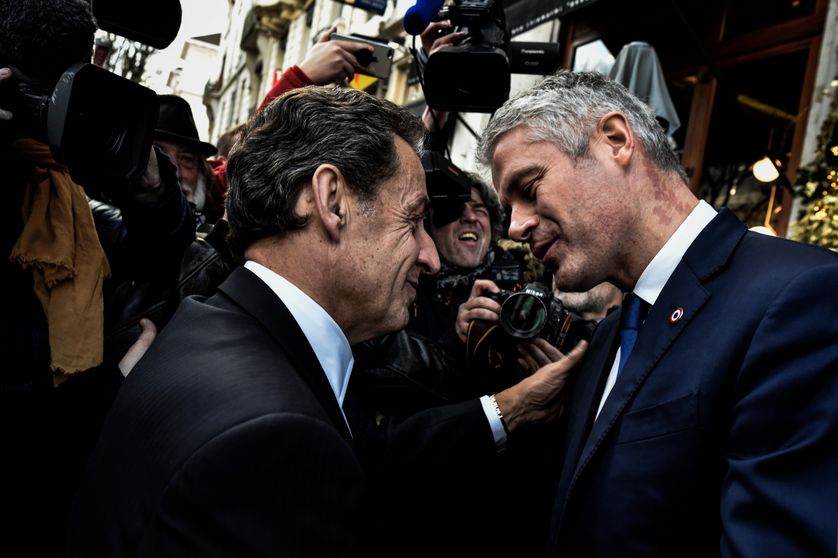 Nicolas Sarkozy et Laurent Wauquiez, réunis à Lyon le 8 décembre 2017.