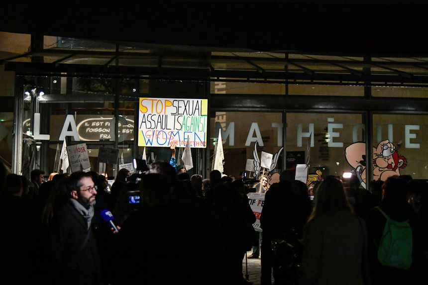 Manifestation devant la Cinémathèque française, le 30 octobre 2017.