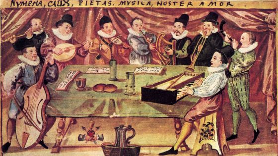 Collegium musicum (1590) - peinture attribuée à David Prentel / DP