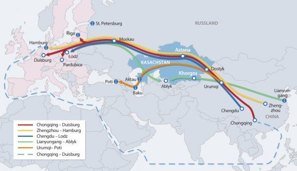 Carte des diverses routes de ce qui s'appelle "le corridor casaque"