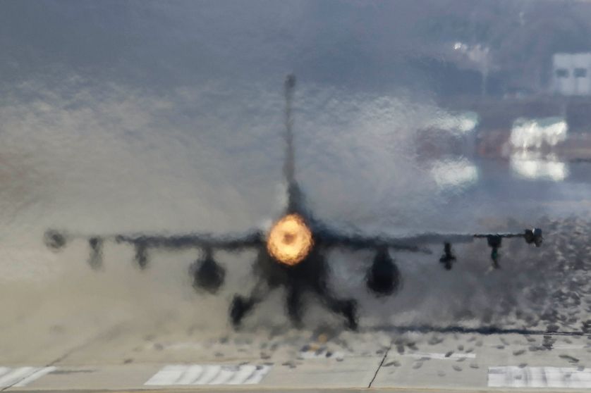 F-16 américain lors d'un exercice militaire conjoint organisé en Corée du Sud entre Washington et Séoul