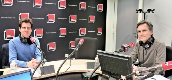 France Musique, studio 141... Tom Volf, biographe de Maria Callas & Le producteur Philippe Venturini (de g. à d.)