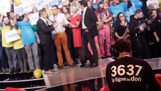 Plateau du Telethon édition 2013 pour faire un don 3637. ©Maxppp - Vincent Isore/IP3 PRESS