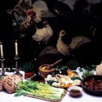Préparation du repas de Noël, dans les Baux-de-Provence, en France