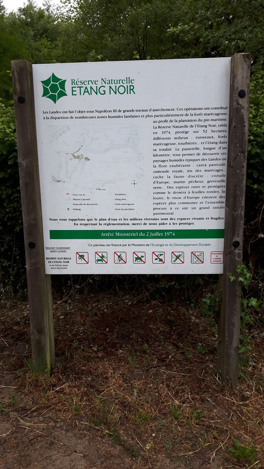 panneau réserve naturelle de l'étang noir
