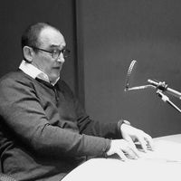 Roland Hayrabédian eu micro de Bruno Letort au studio 151
