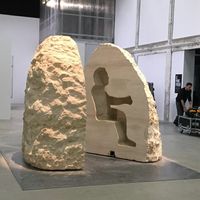 Pierre, une œuvre d'Abraham Poincheval, Palais de Tokyo 2017