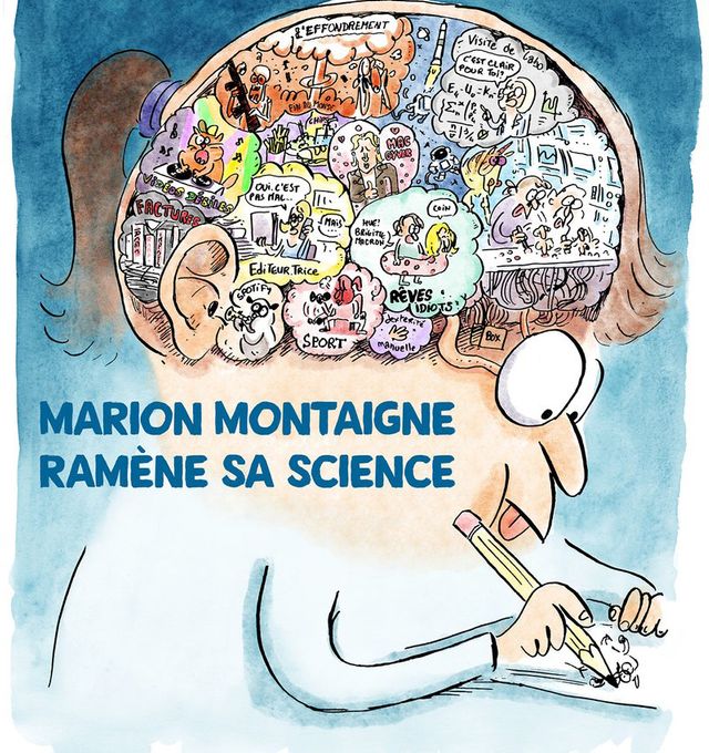 Détail de l'affiche de l'exposition Marion Montaigne ramène sa science au Festival d'Angoulême 2018