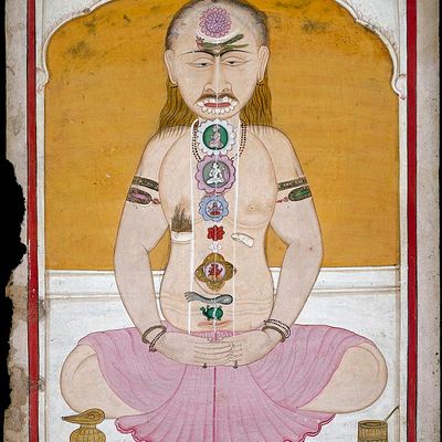 illustration tantrique des canaux du corps subtil traversé par Kundalini