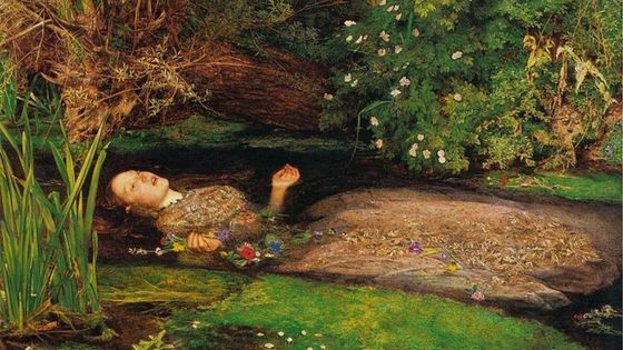 John Everett Millais: Ophelia (détail) vers 1851