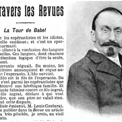 Extrait de l'article d'André Beaunier, publié dans Le Figaro. Supplément littéraire du dimanche, 27 avril 1912 et portrait du philosophe Louis Couturat avant 1914