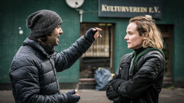 Fatih Akin et Diane Kruger sur le tournage de "In the Fade"