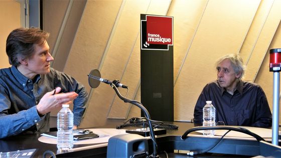 France Musique, studio 152... Philippe Venturini & Gérard Condé, compositeur et critique musical (de g. à d.) ©Radio France - Annick Haumier