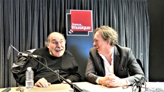 France Musique, studio 131... Marc Perrone, accordéoniste & Benoît Duteurtre ©Radio France - Annick Haumier