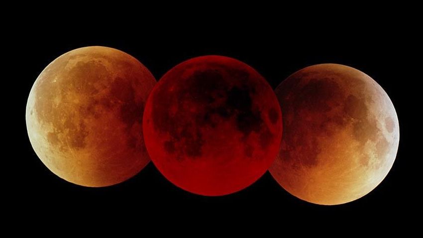La Lune rousse comme la Lune de sang doivent leur couleur à la lumière du soleil filtrée par l'atmosphère terrestre.