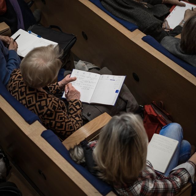 Au collège de France, pendant une conférence de Patrick Boucheron