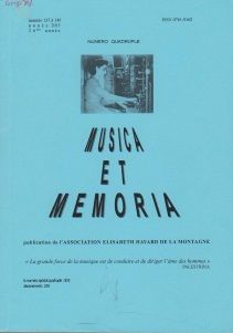 Éditions Musica et memoria n° 137/140