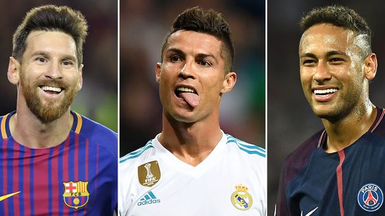 Lionel Messi, Cristiano Ronaldo et Neymar ©AFP - Lluis GENE