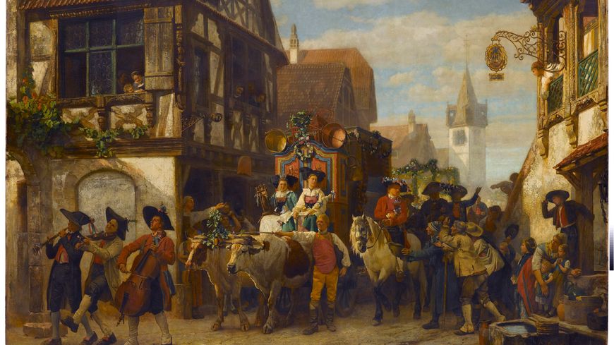 Gustave Brion, Une noce en Alsace, 1860, huile sur toile, 166 x 250 cm Staatsgalerie, Stuttgart