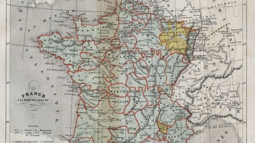 Plan de La france a la mort de Louis XIV en 1715 - gravure in "Histoire de France" par Victor Duruy (1811-1894) - 1882 ©AFP - ©Bianchetti/Leemage