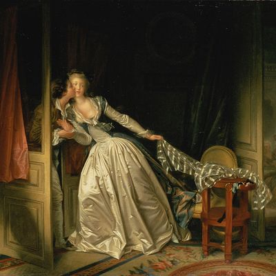 Jean-Honoré Fragonard, "Le Baiser à la dérobée", huile sur toile, 45,1 x 54,8 cm, Musée de l'Hermitage (Saint-Pétersbourg, Russie)