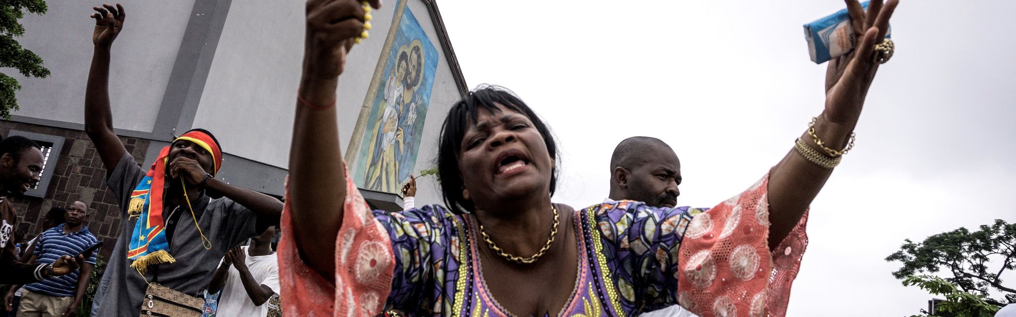 Des membres de la paroisse Saint-Joseph de Kinshasa, le 31 décembre 2017