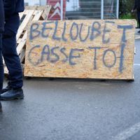 Blocus des surveillants pénitentiaires devant la prison de Rennes-Vezin le 22 janvier 2018