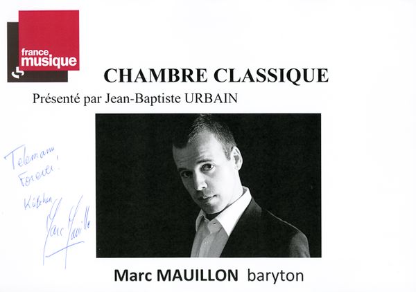 Livre d'or Marc Mauillon