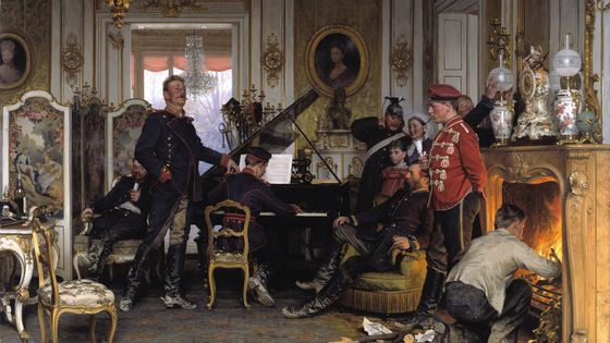 Anton Von Werner (1943-1915) Quartier général des troupes allemandes au Château de Brunoy, 1894 - Domaine public