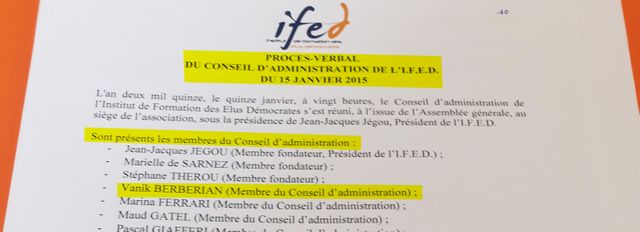 Extrait du procès-verbal du Conseil d’administration de l’IFED, le 15 janvier 2015