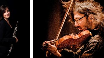 Hélène Devilleneuve (à gauche) et Leonidas Kavakos (à droitte)