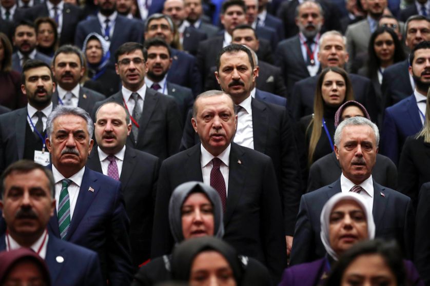 Recep Tayyip Erdogan au rassemblement du parti de l'AKP, Ankara, Janvier 2018
