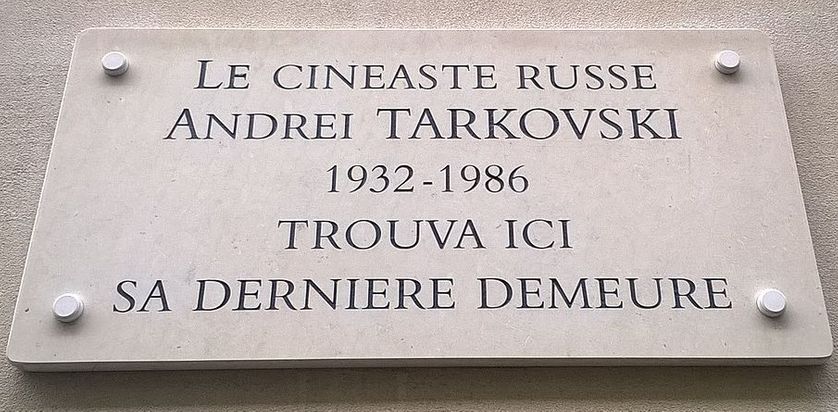Plaque commémorative Andrei Tarkovski, à Paris 17ème