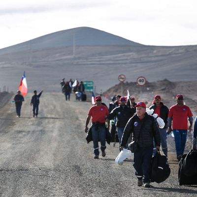 Grève de mineurs chiliens à Antofagasta, au Chili, le 9 septembre 2017