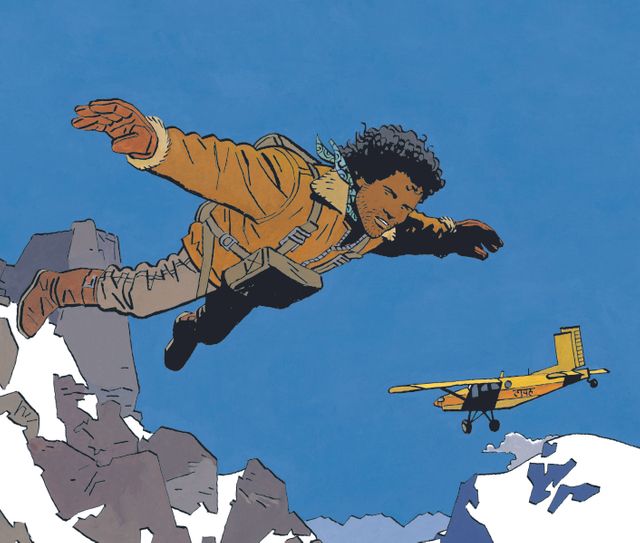 Détail d'une couverture de Jonathan de Cosey présentée dans l'exposition "Cosey, la quête de l'épure" au Festival de bande dessinée d'Angoulême 2018