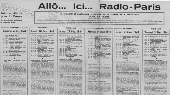 "Allô... ici... Radio-Paris" : informations pour la presse, février, mars 1944 - Domaine public, Gallica, BNF