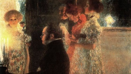 Schubert au piano de Gustav Klimt (Toile détruite en 1945) - Inconnu