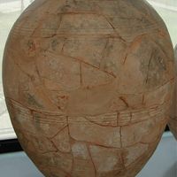 Jarre à huile de Broglio di Trebisacce, Calabre. XIIIè siècle avant J.-C. Document présenté par jean-Pierre Brun au Collège de France