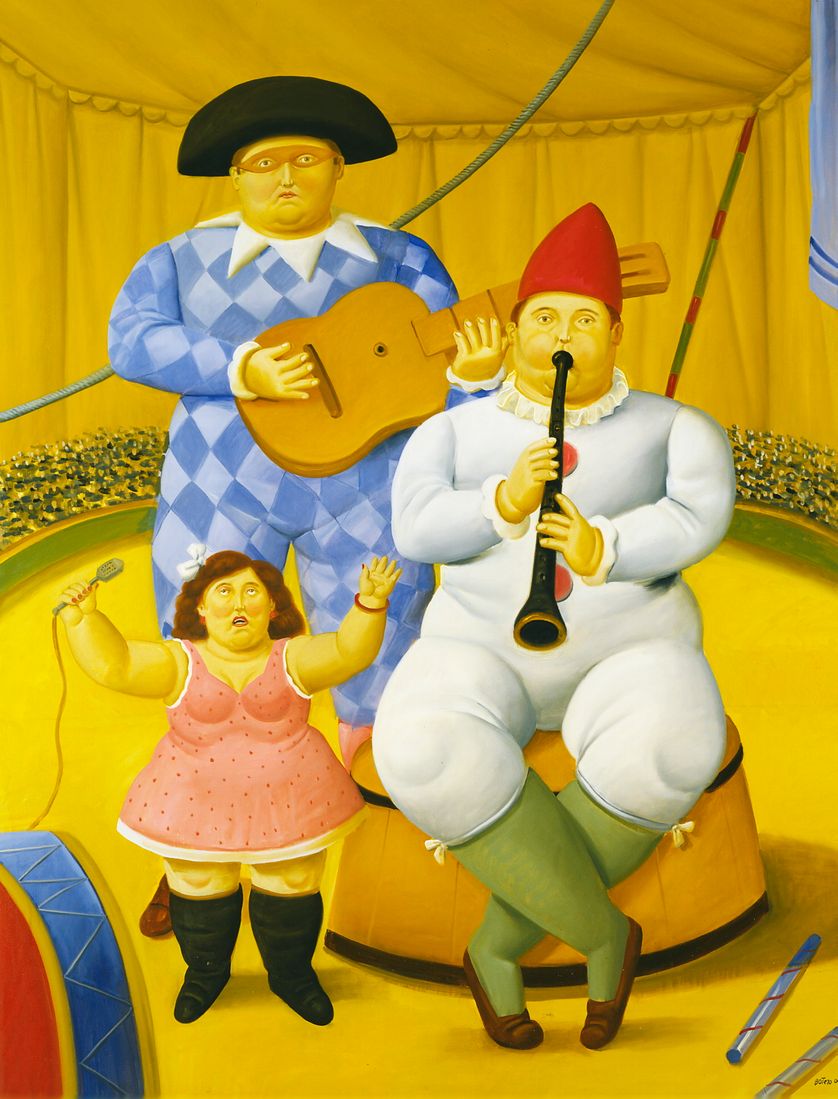 Fernando Botero, "Musiciens", 2008, Huile sur toile, 178 x 100 cm, Collection privée