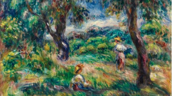 Paysage bleu - Chez Larbaud, les paysage et leur description colorée et leurs contours estompés, ont une importance particulière. - Renoir (Source : Wiki)