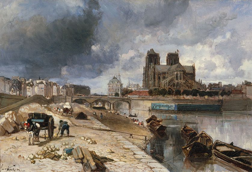 Johan-Barthold Jongkind (1819-1891). Notre-Dame vue du quai de la Tournelle. Huile sur toile, 1852. Musée des Beaux-Arts de la Ville de Paris, Petit Palais © Petit Palais / Roger-Viollet
